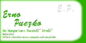 erno puczko business card